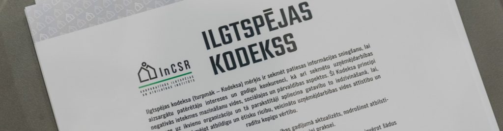 Izdrukāta Ilgtspējas kodeksa fragments, kurā redzams tā ievada teksts.